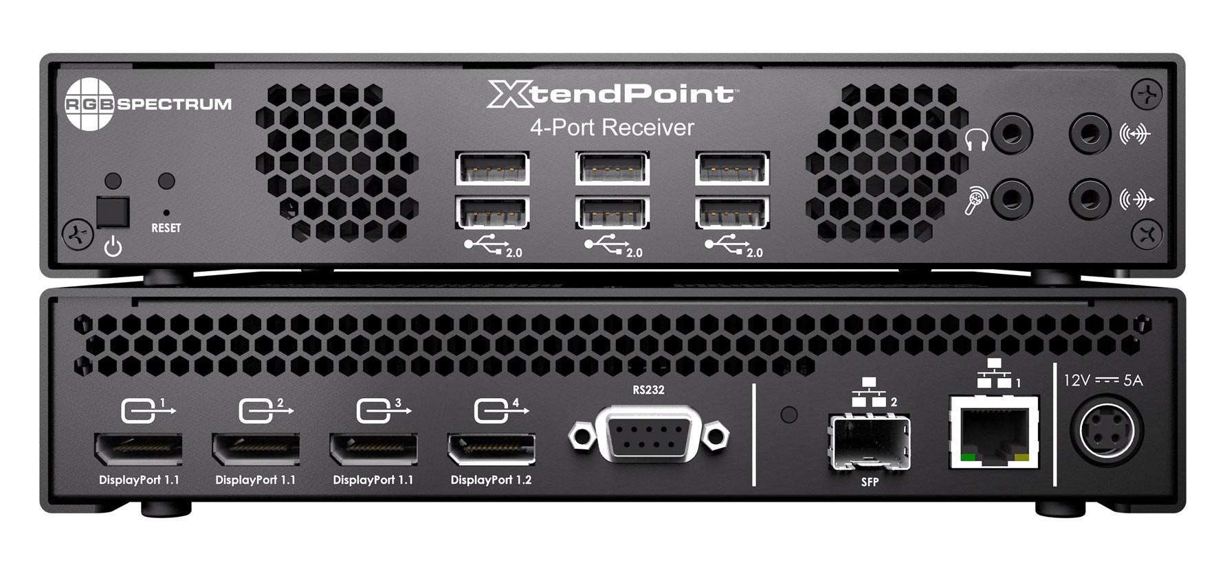 RGB Spectrum Decoder 4 x DisplayPort Out KM / Audio  RGB Spectrum XP104RX